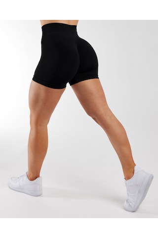 Gymhams Siyah Ekstra Mini Büzgülü Şort Siyah