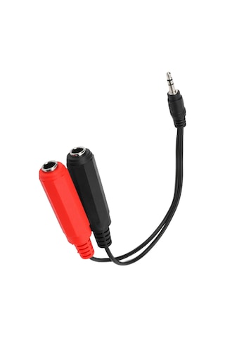 Ximistore9 20cm Uzunlukta Esnek Kordonlu 3.5mm Erkekden Çift 6.35mm Dişeye Ses Adaptörü - Sinyal Kaybı Azaltan, Plug & Play Ses Kablo Dönüştürücü