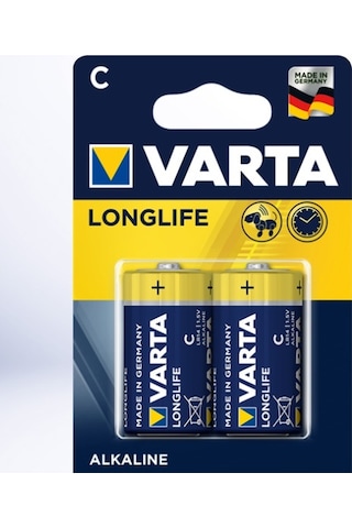 Varta 4114 Longlife Alkalin Orta Boy C Pil 2 x 9'lu