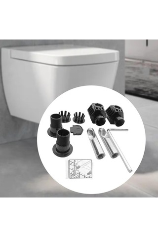 Trendooze Pratik Duvara Monte Tuvalet Sabitleme Kiti Siyah Siyah