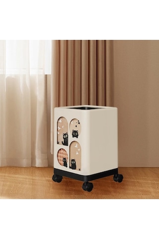 Pazly Toz Tekerlekli Tekerleklerle Suntek Şık Renkli Kutusu Kutu Ev Çöp Çok Ua Çok Renkli