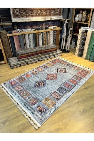 Salerno Çamaşır Makinesinde Yıkanabilir Kilim Halı Hs1007 Çok Renkli