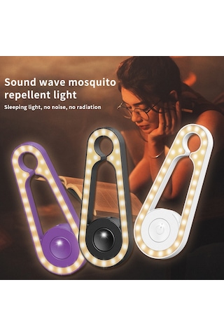 Aubyhe Usb Ultrasonik Sinek Kovucu Ve Işık Sensörlü Gece Lambası - Mor, Ev İçi Kullanıma Uygun, Fiziksel Kovuculuk Teknolojisi