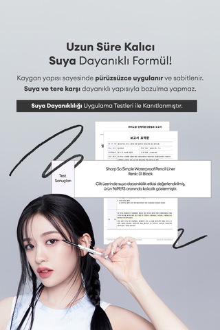 Suya Dayanıklı, İnce Uçlu Göz Kalemi Clıo Sharp So Simple Waterproof Pencil Liner 008 Coral 08