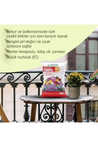 Genta Çiçekli Bitkiler İçin Saksı Toprağı 10 Lt