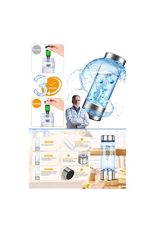 Taşınabilir Hidrojenli Su Üretici Cihazı | Şarj Edilebilir & Spe/pem Teknolojili Şeffaf