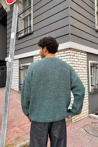 Flaw Örgü Model Triko Kazak Yeşil-28489 Yeşil