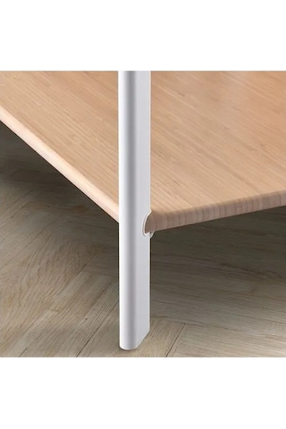 Ikea Jattesta Açık Raf Ünitesi, Beyaz-bambu 120x85 Cm Bambu - Beyaz
