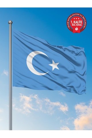 Bilsan Doğu Türkistan Ülke Bayrağı 70 X 105 Cm - Raşel Kumaş 1. Kalite 70 x 105 CM