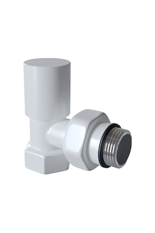 Radyatör Havlupan Vanası Köşe Tip 1/2'' Beyaz
