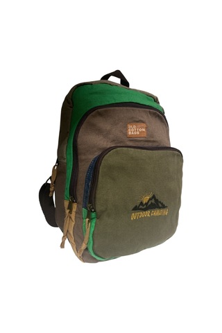 Kaliteli Siyah Vintage Salaş Baskılı Disayn Günlük Gezi Okul Sırt Çantası Revilla Bag 28x38cm Siyah - Haki Yeşil