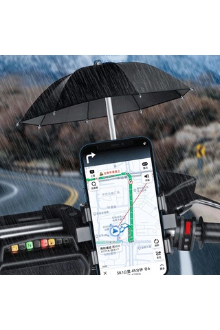 Youtek Motorsiklet Ve Bisiklet İçin Yağmurdan Koruyan Telefon Tutucu Şemsiyeli Zx-y66 Modeli