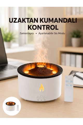 Hava Nemlendiriciler Alev Efektli Buhar Makinesi Aromaterapi, Nemlendirme Ve Işık Modlu Tasarım Yeni Nesil