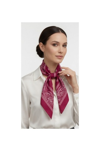 Mollycrush Unisex Pembe Şal Desenli Bandana Günlük Saç Aksesuarı, Boyunluk Ve Outdoor Fular Pembe