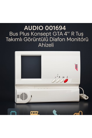 Audıo 001694 Bus Plus Konsept Gta 4 R Tuş Takımlı Görüntülü Diafon Monitörü Ahizeli