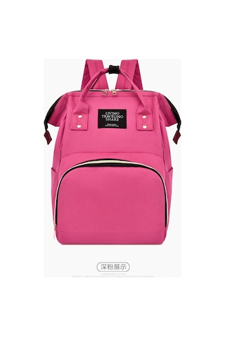 Dianziye Anne Çanta, Çift Omuzlu Mamyam Çanta, Çok Fonksiyonlu, Büyük Kapasite, Toksik Olmayan, Dayanıklı, Emzik Çantası, Koyu Pembe Pembe