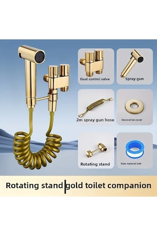 Fastbuy Dream011 Siyah Mat Tuvalet El Tipi Bide Seti 78 Inç Uzatma Hortumu Cift Kontrollü Valf Kendinden Temizlemeli Duş Başl Mat Siyah