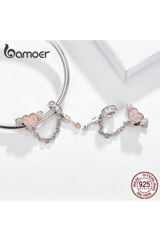 Bamoer 925 Ayar Gümüş Ok Aşk Tanrısı Kalp Kanat Aşk Kolye Zinciri Kadınlar İçin Yılan Takılar Gümüş