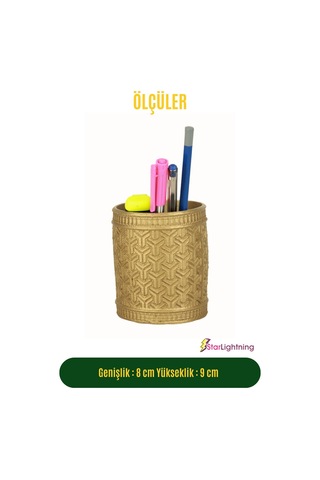 Kalemlik Altın Renk Masa Kalemliği Organizer Kalemlik Model 4 Çok REnkli