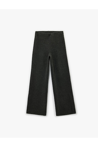 Koton Standart Bel Düz Bol Paça Pantolon Antrasit 6wak40059ek Antrasit