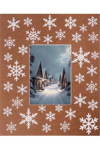 Kar Tanesi Desenli Fotoğraf Çerçevesi
