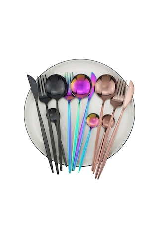 Agoodshop 8 Adet Taşınabilir Mavi Seyahat Çatal Bıçak Kaşık Seti 18/10 Paslanmaz Çelik Tk. 56468908 Mavi