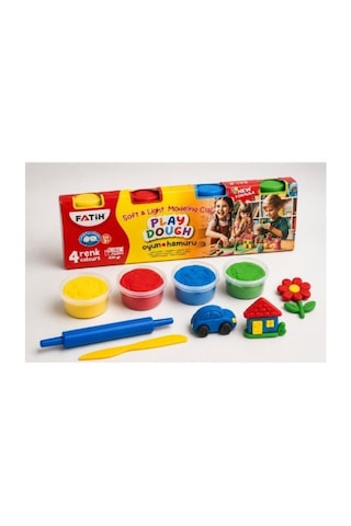 Fatih Play Dough 4 Renk Oyun Hamuru 400 Gr Yumuşak Ve Hafif Modelleme Hamuru 3+ Yaş Çok Renkli