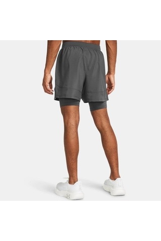 Under Armour Launch 5 2-ın-1 Erkek Şort 1382640-025 Gri