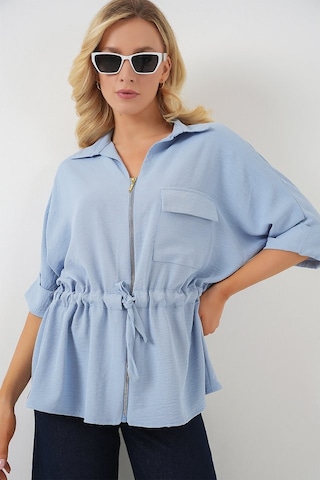 Gülsüm Aydın Fermuarlı Gömlek 0721 - Mavi Mavi