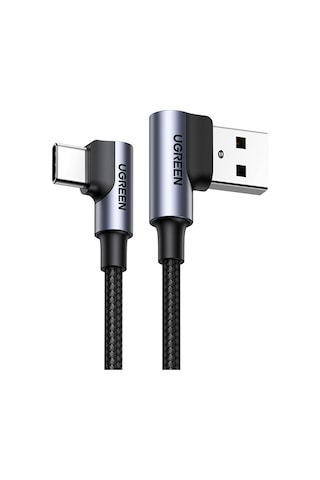 Ugreen Usb-c - Usb-a 3a Qc 90 Derece Hızlı Şarj Kablosu, 3 M, Uzay Grisi, 70875