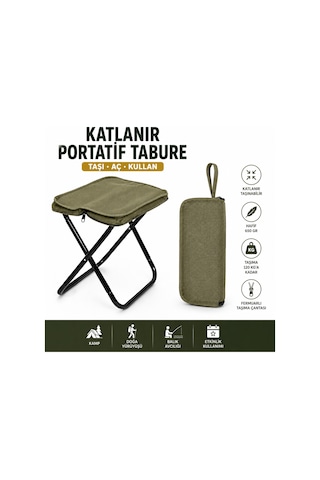 Katlanabilir Kamp Taburesi Argeus Pad Ultra Portatif Haki