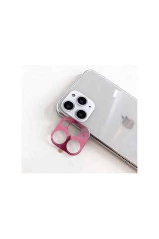 Apple Uyumlu iPhone 11 Zore Metal Kamera Koruyucu Rose Gold