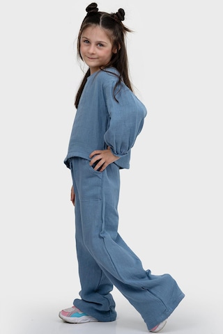 3232 Kız Çocuk Takım Alt Üst Takım Mavi