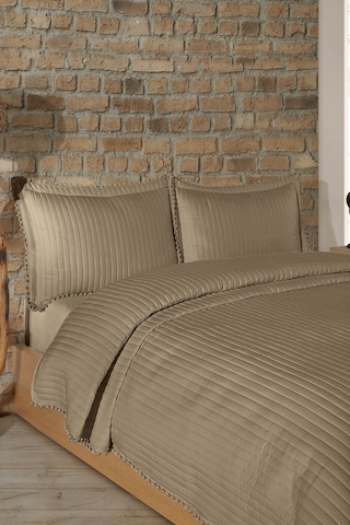 Elart Florita Yatak Örtüsü Seti Çift Kişilik 240x260 Cm Bej Bej