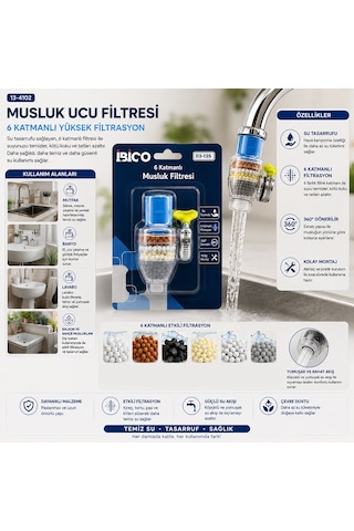 Musluk Ucu Filtre 6 Katmanlı 360 16-19mm Uyumlu Diğer