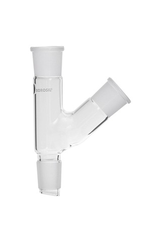 Borosil 29 32 İki Boyunlu 45 Derece Açılı Cam Adaptör