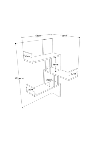 Robinhome Robin Home Atlantis Köşe Duvar Rafı Kitaplık As17-A