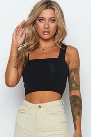Madmext Mad Girls Siyah Crop Mg1010-siyah