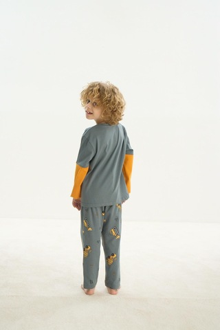 Sevim Erkek Çocuk Uzun Kol Yeşil Pijama Takım C4t2n7o8 001