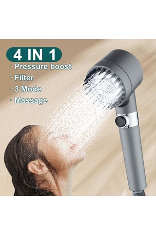 Qianfan Masajlı Filtreli 3 Fonksiyonlu Siyah El Duşu, Siyah