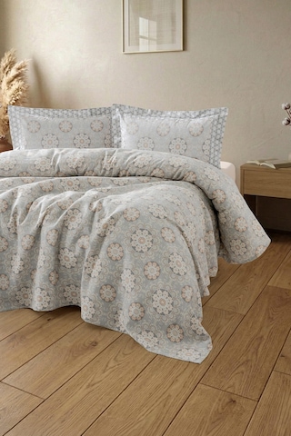 Freya %100 Pamuk Tek Kişilik Pike Takımı 160x220 Gri