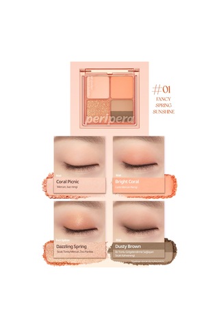 Mat, Parıltılı Tonlarda 5'li Far Paleti Perıpera Ink Pocket Shadow Palette 01 Fancy Spring Sunshine 32163085