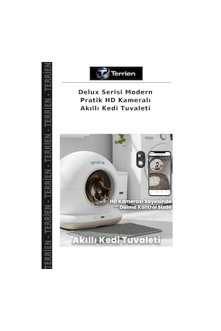 Delux Serisi Modern Pratik Hd Kameralı Akıllı Kedi Tuvaleti