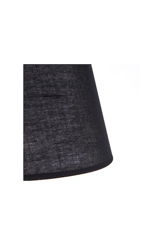 Safir Light Ahşap Detaylı Metal Abajur - Siyah - 43x25x25 Cm Siyah