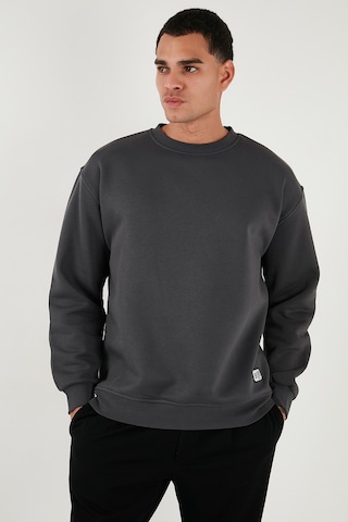 Buratti Regular Fit Bisiklet Yaka Pamuklu Içi Tüylü Yumuşak Şardonlu Erkek Sweat 5905255 Antrasit