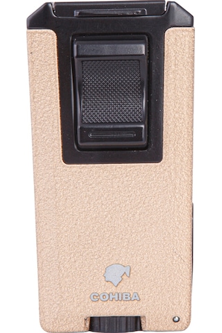 Çift Torch Pürmüz Krem-siyah Metal Puro Çakmağı - Tr7871