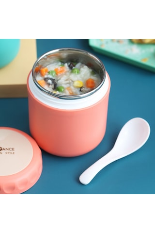 Hangfox 304 Çelik Isı Saklama Çorba Kavanozu, Leak-proof Kapaklı, Geniş Açık, Taşıma Koluyla, 400-500ml, Ev/ofis/kamp Kullanıma Uygun Yeşil