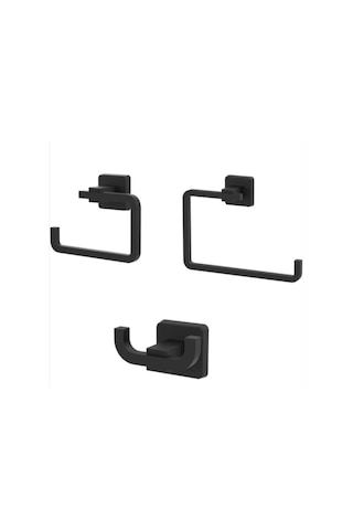 Valtemo Nero Black Siyah Banyo Aksesuar Seti Va-320 Siyah