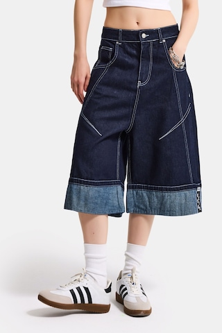 Itsbasic Kadın İndigo Selvedge 7s6-50 Baggy Fit Maxi Boy Özel Tasarım Denim Bermuda Şort Itsbasic Kadın İndigo Selvedge 7s6-50 Baggy Fit Maxi Boy Özel Tasarım Denim Bermuda Şort
