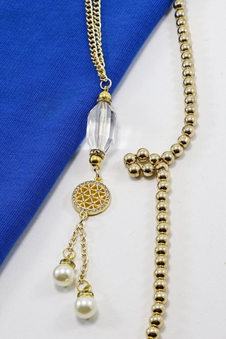 Gold Zirkon Taşlı Yaşam Çiçekli Şeffaf Boncuk Salkım İncili Dikiz